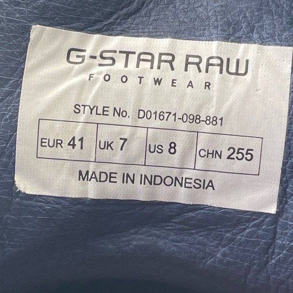 Size 8 • Rare G-Star Raw Footwear • Cadet Hi-Top Blue Suede Leather Sneaker - Picture 9 of 13